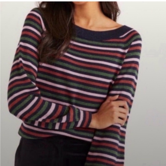 Boden Sweaters - Boden Mabel Striped Wool Metallic Shimmer Sweater - size 6